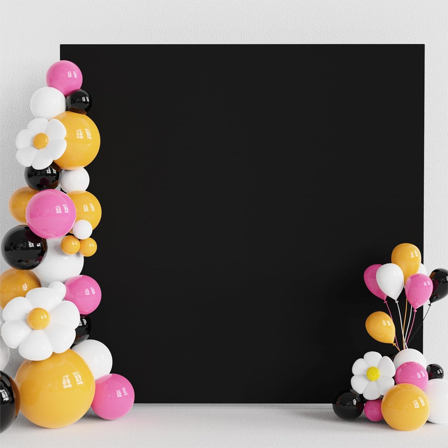 Wedding Backdrop Curtain - Black Spandex Square Arch Cover 6.6x6.6ft