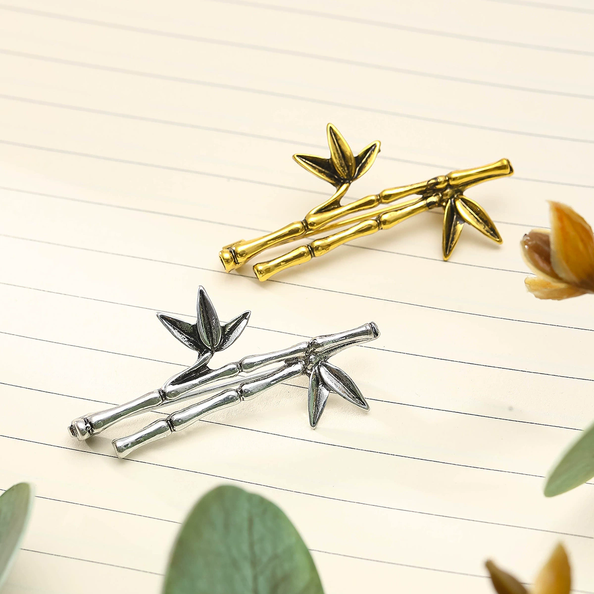 Suit Supply Wedding Party - Leaf Bamboo Brooch For Men Women