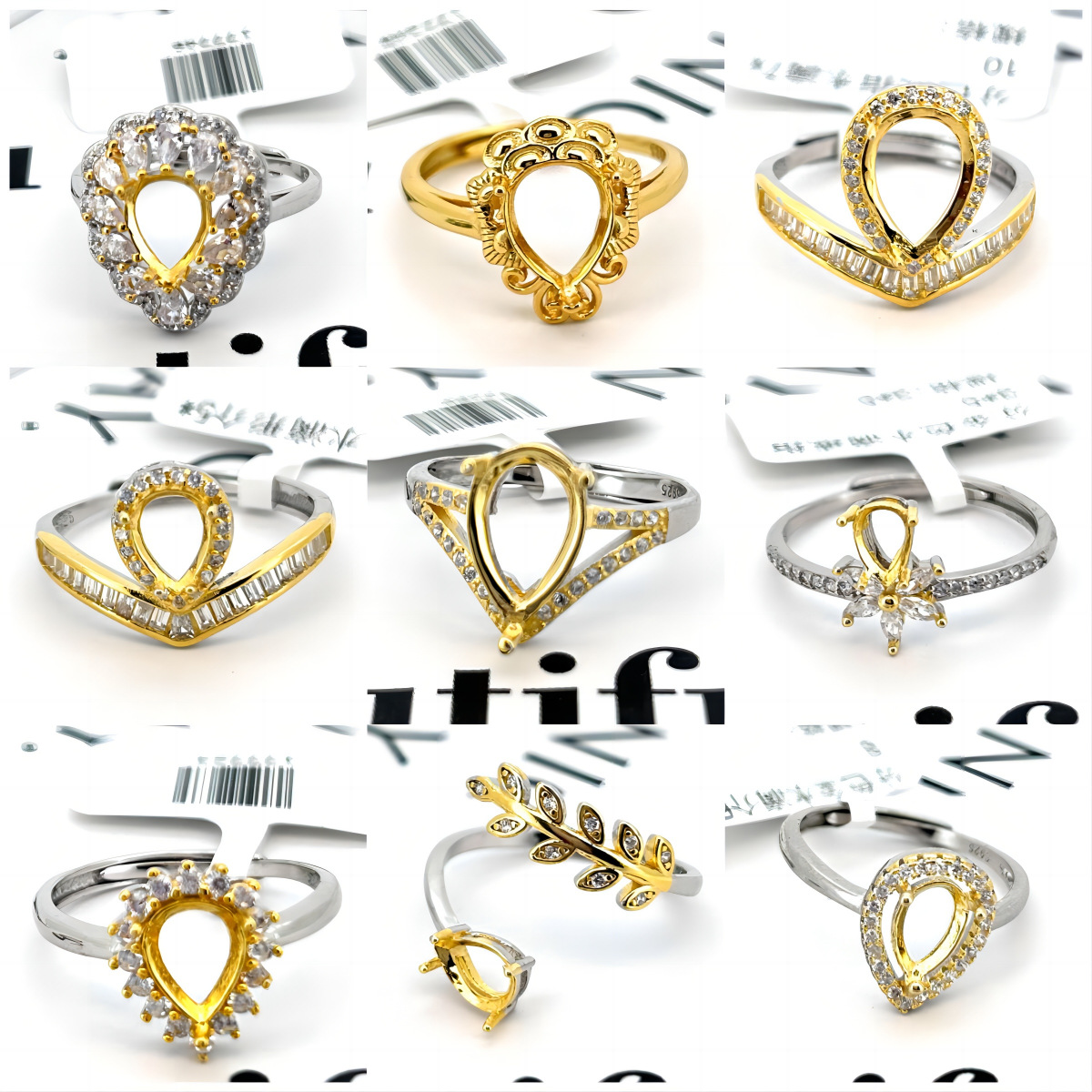 Wedding Qb - MeiBaPJ 9 Kinds Inlay Drop Gemstone