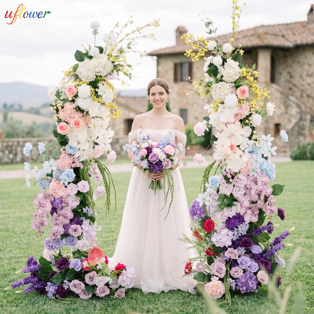 Wedding Arch Flower - Elegant Multicolor Silk Flower Arch Kit