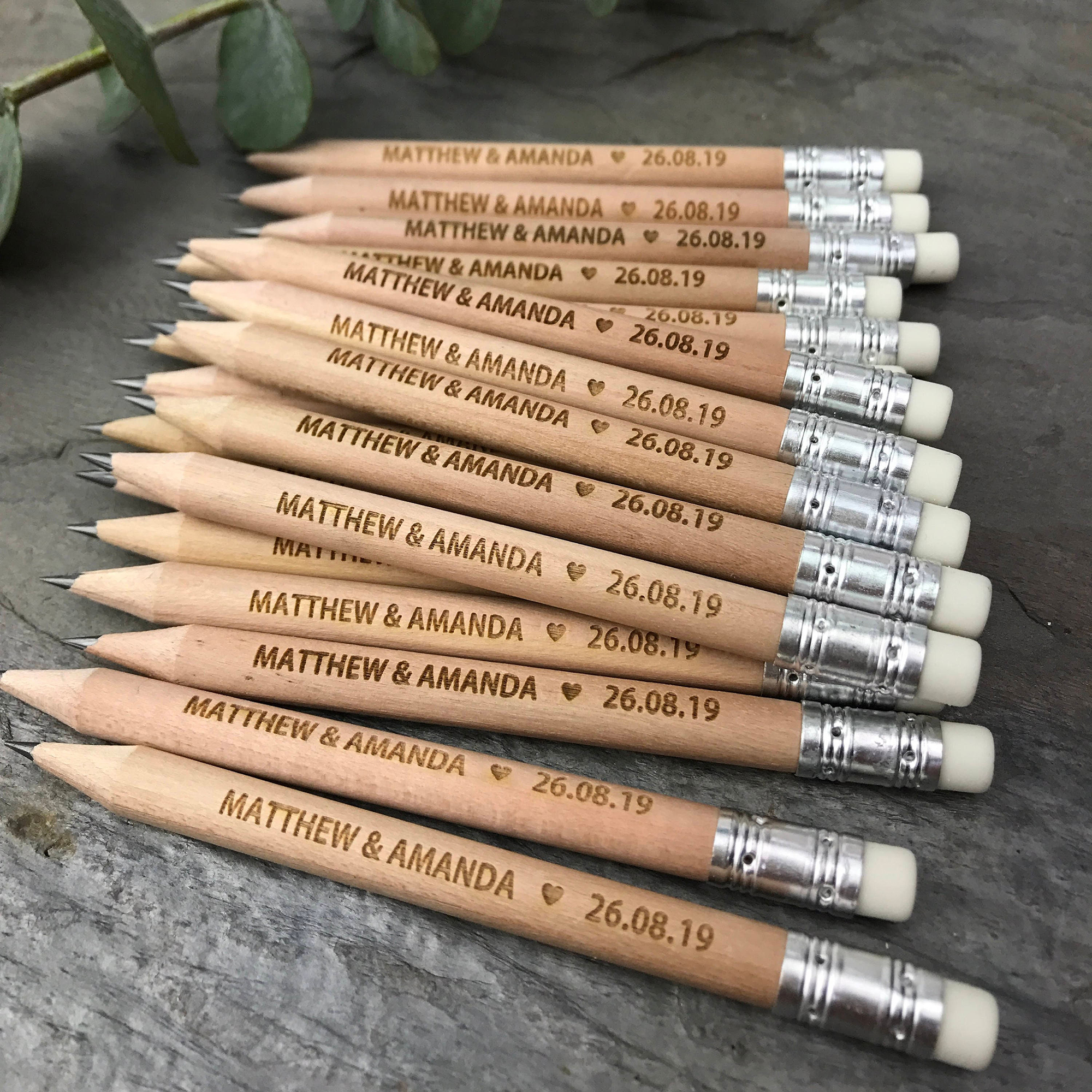 Wedding Qb - 30/50/100Pcs Personalized Rustic Wedding Wooden Pencils