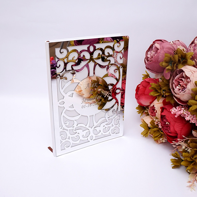 Personalized Guest Book - Custom Wedding Signature Guestbook White Blank