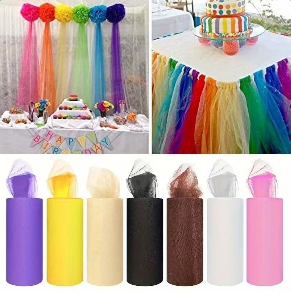 Multi-clolor Tulle Mesh Ribbon - đánh giá và giá Wedding Backdrop Curtain