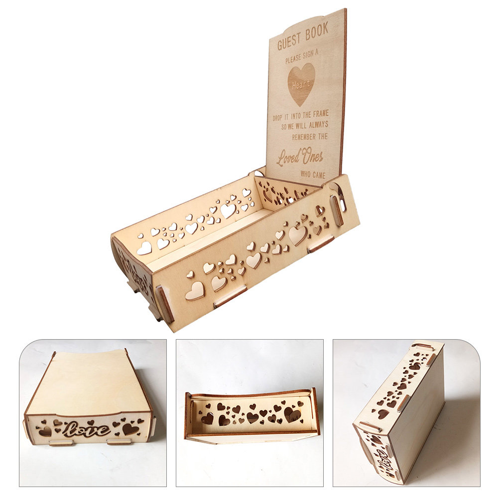Wedding Guestbook Box Wooden V - đánh giá và giá Personalized Guest Book