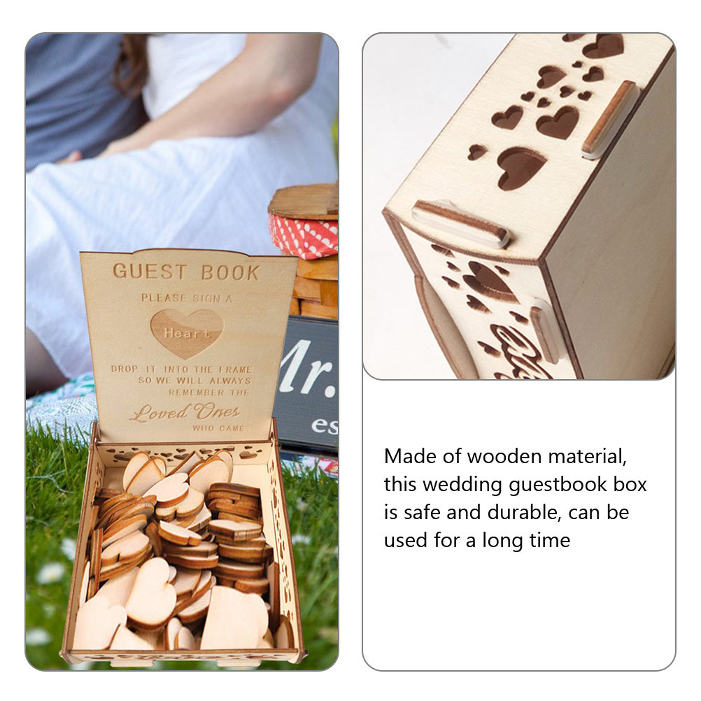 Wedding Guestbook Box Wooden V - đánh giá và giá Personalized Guest Book