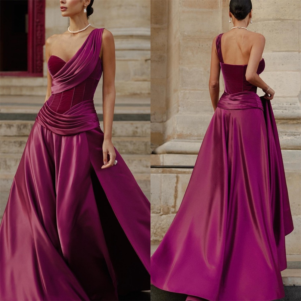 Elegant One Shoulder A Line Ev - đánh giá và giá Wedding Qb