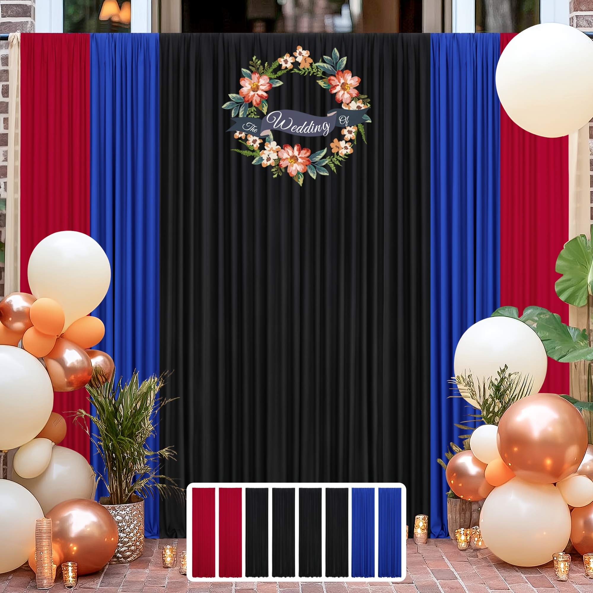 8pcs Extra-Wide 40ft x 7ft Wri - đánh giá và giá Wedding Backdrop Curtain