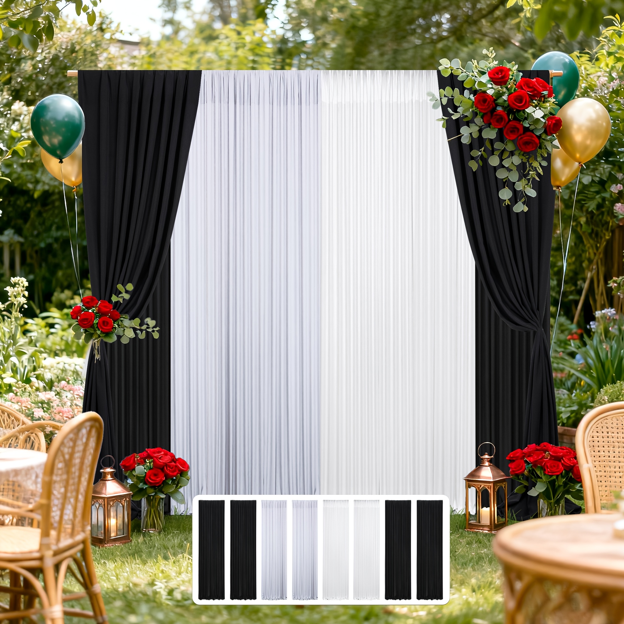 8pcs Extra-Wide 40ft x 7ft Wri - đánh giá và giá Wedding Backdrop Curtain
