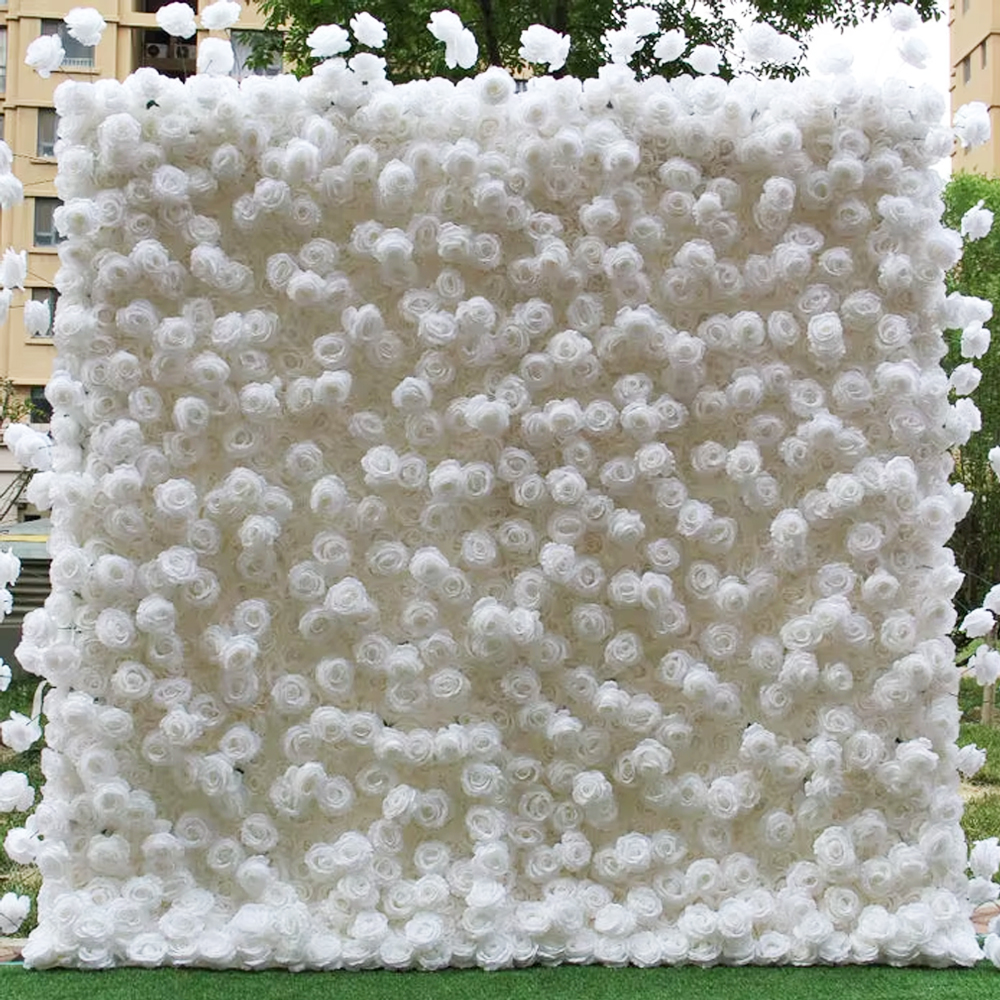 Uflower 3D White Rose Cloth Cu - đánh giá và giá Wedding Backdrop Curtain