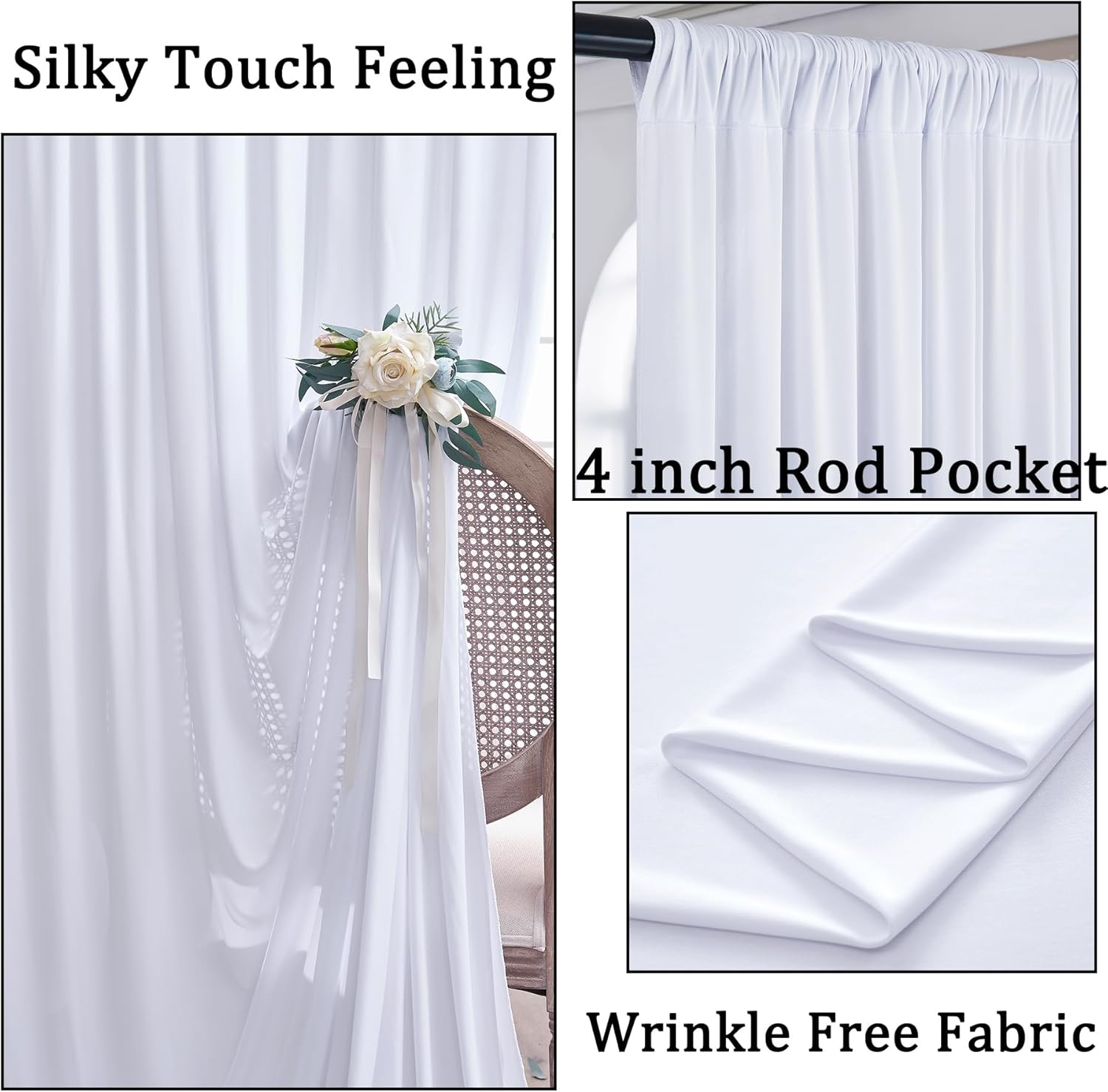 White Backdrop Curtains 10x10  - đánh giá và giá Wedding Backdrop Curtain