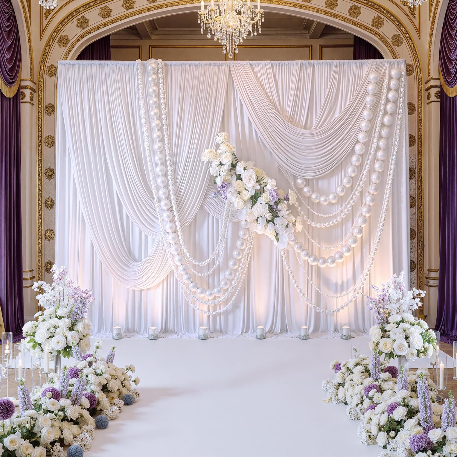 White Backdrop Curtains 10x10  - đánh giá và giá Wedding Backdrop Curtain