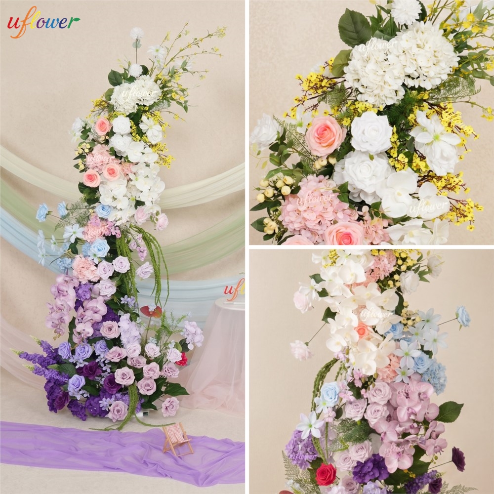 Elegant Multicolor Silk Flower - đánh giá và giá Wedding Arch Flower