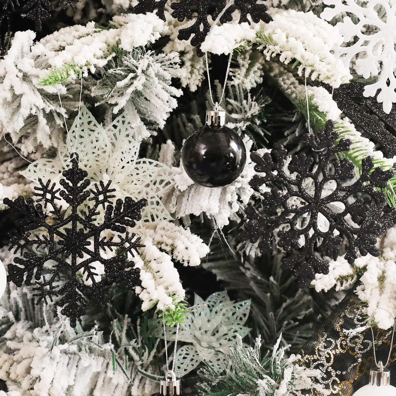 12pcs/set Black Plastic Snowfl - đánh giá và giá Supply Wedding Venue