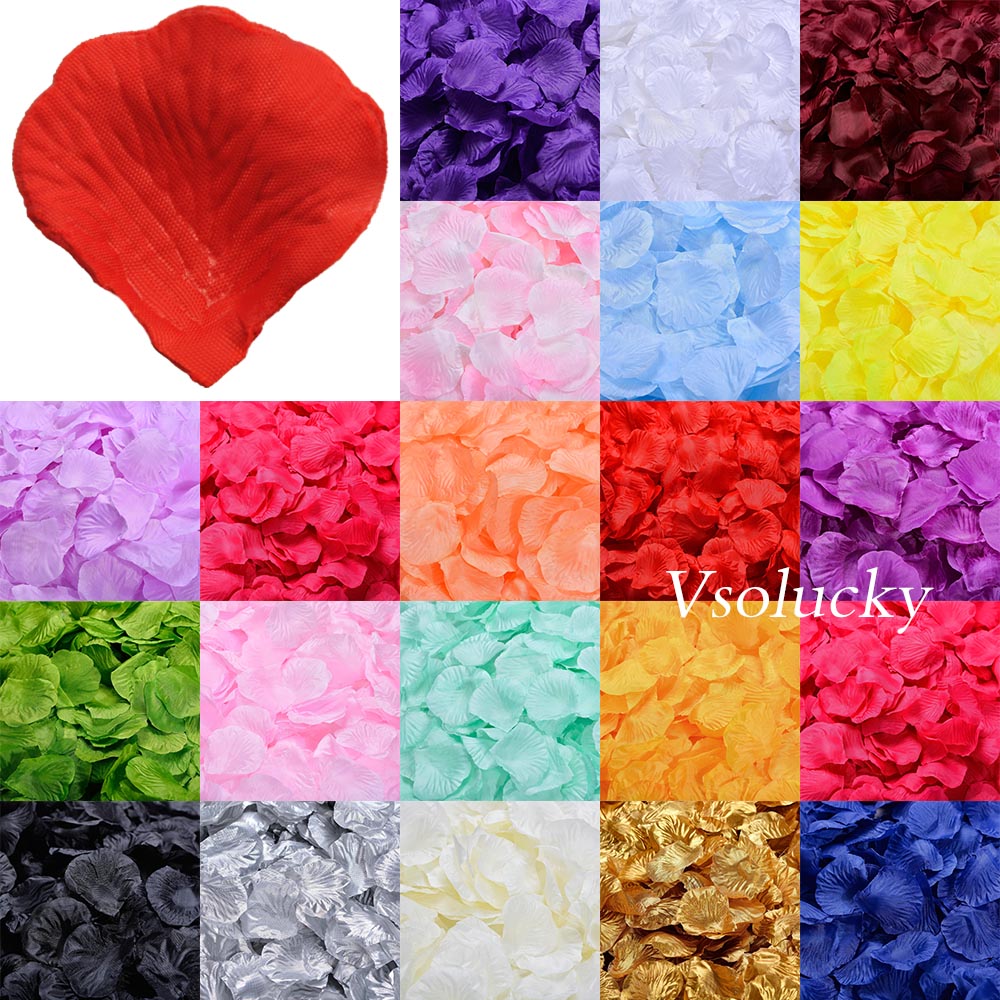 100pcs Silk Rose Petals Table  - đánh giá và giá Supply Wedding Venue