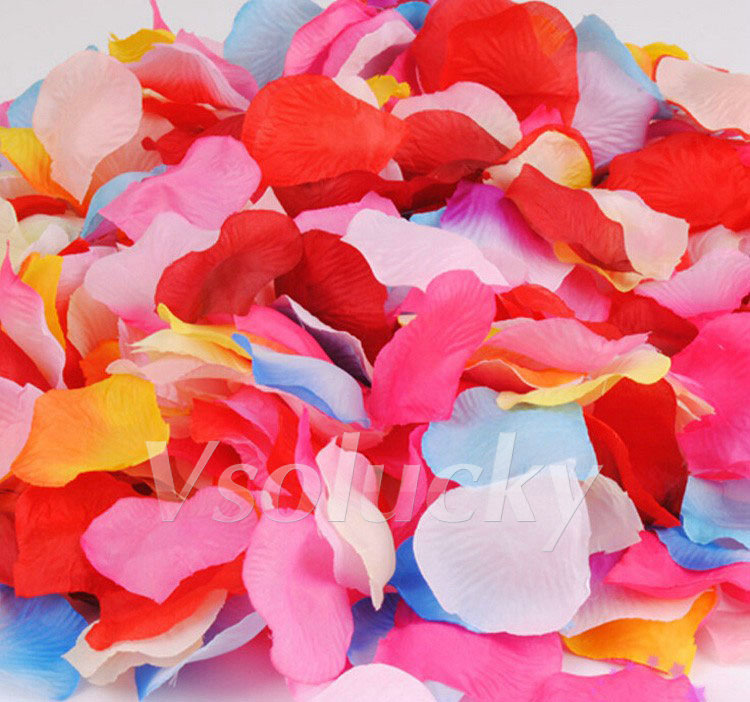 100pcs Silk Rose Petals Table  - đánh giá và giá Supply Wedding Venue