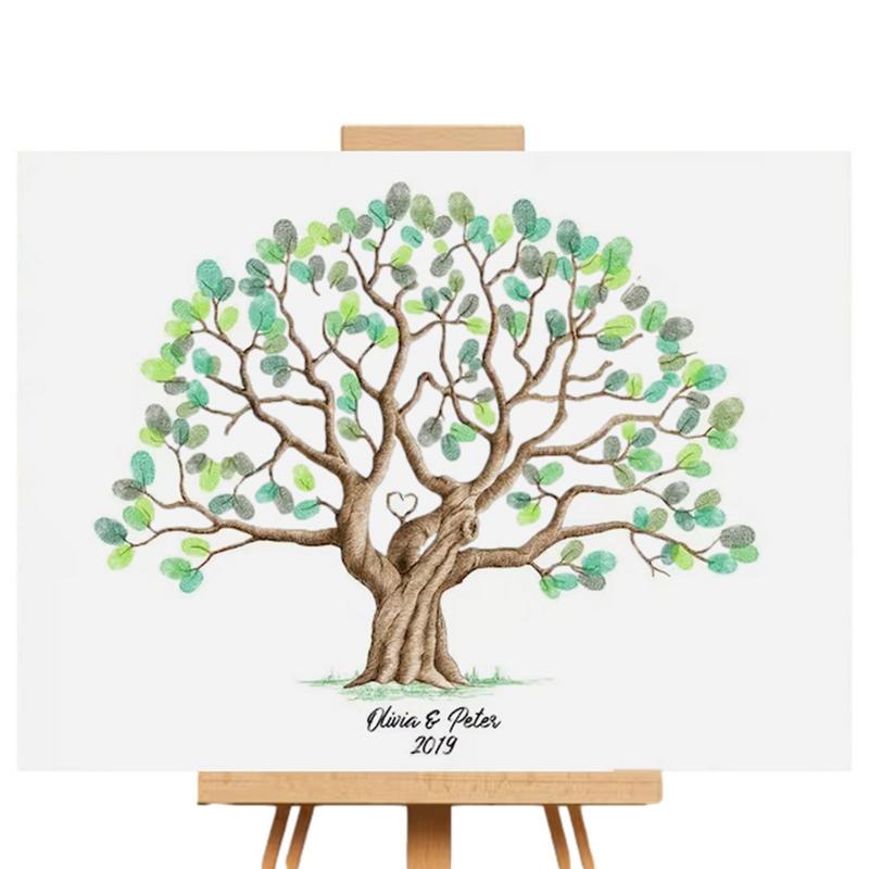 Wedding Fingerprint Tree Paint - đánh giá và giá Personalized Guest Book
