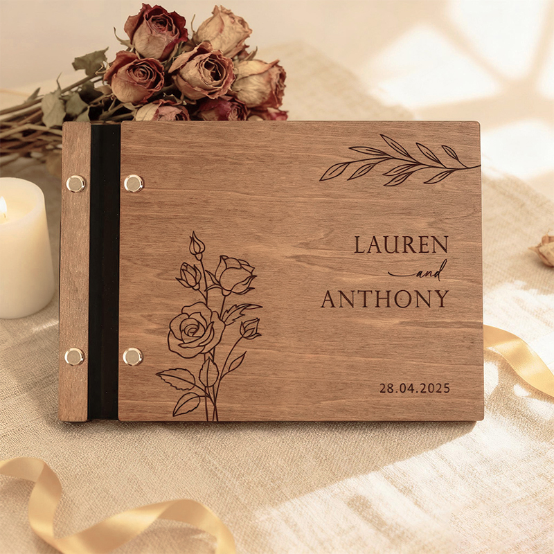 Personalized Wooden Wedding Gu - đánh giá và giá Personalized Guest Book