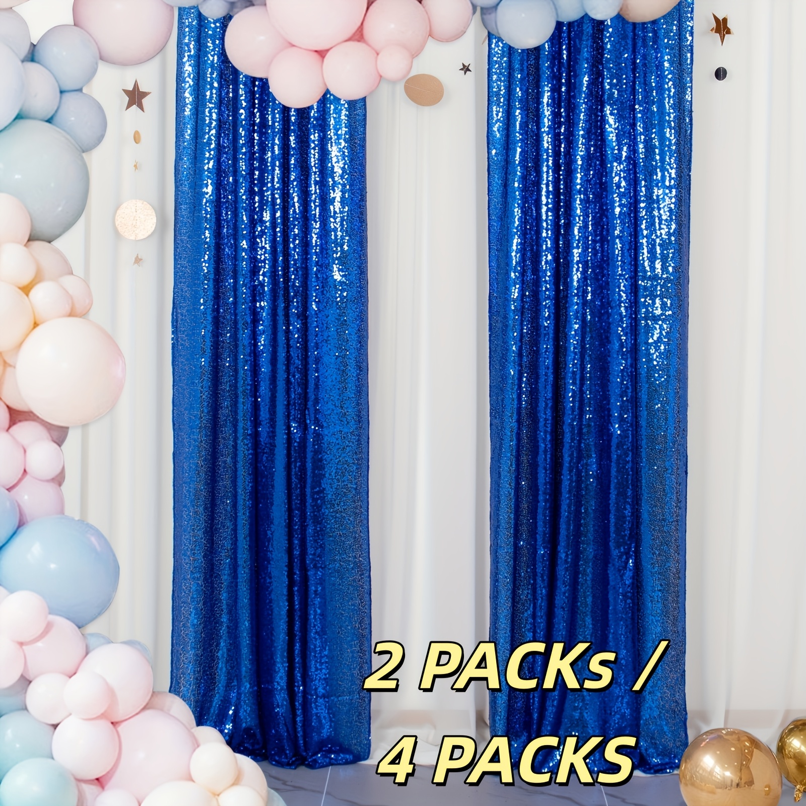 2 Packs/4Packs Sequin Curtains - đánh giá và giá Wedding Backdrop Curtain
