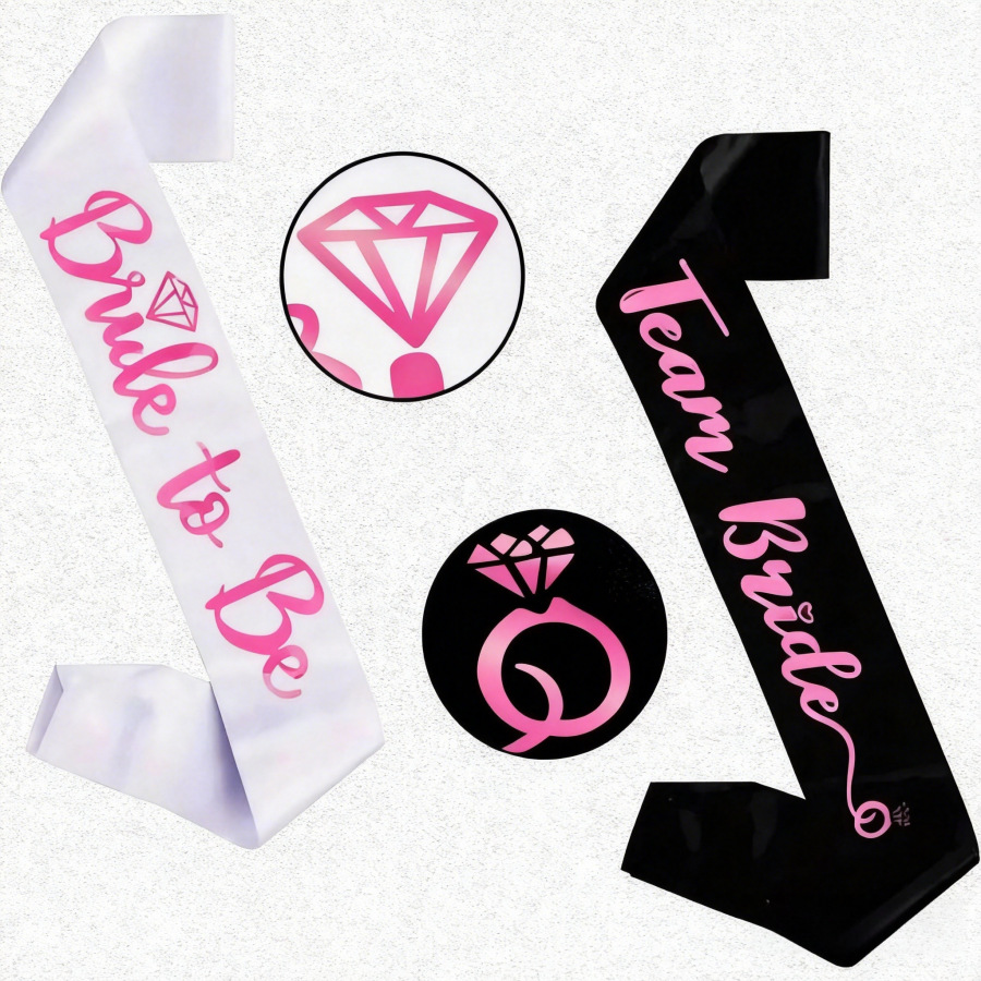 7PCS Pink/Black White BRIDE TO - đánh giá và giá Bride Tribe Sash